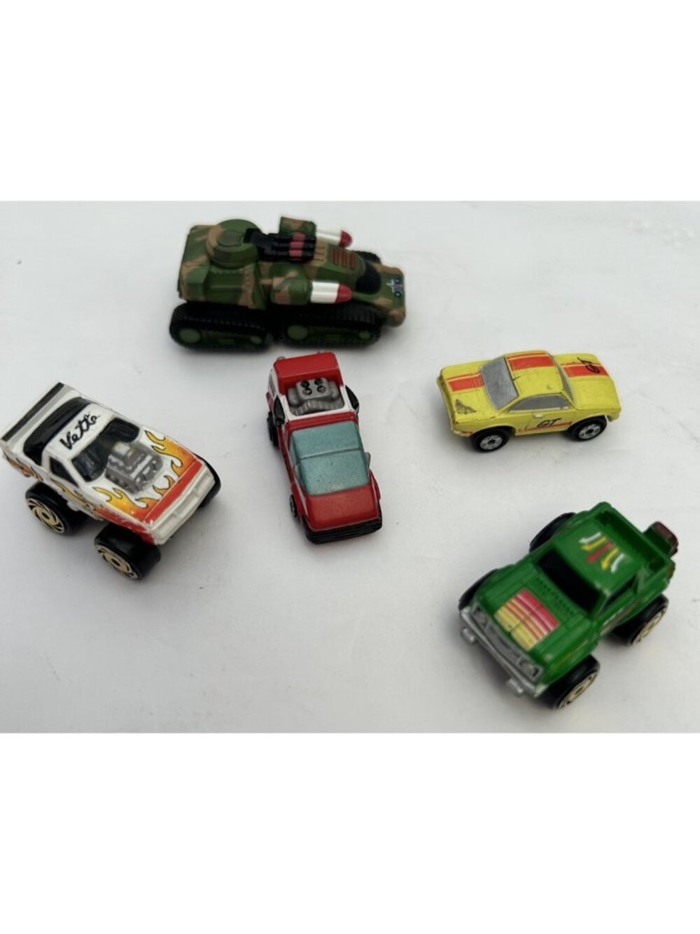 Vintage Lot of 5 Micro Machines Road Champs Tank Monster Wheels Cars Mixed Lot